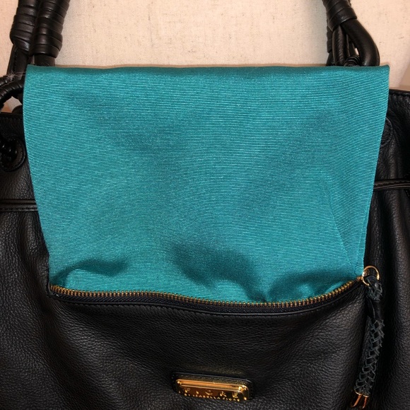 Fiore by Isabella Fiore Black Leather Braid Tote - Picture 8 of 15